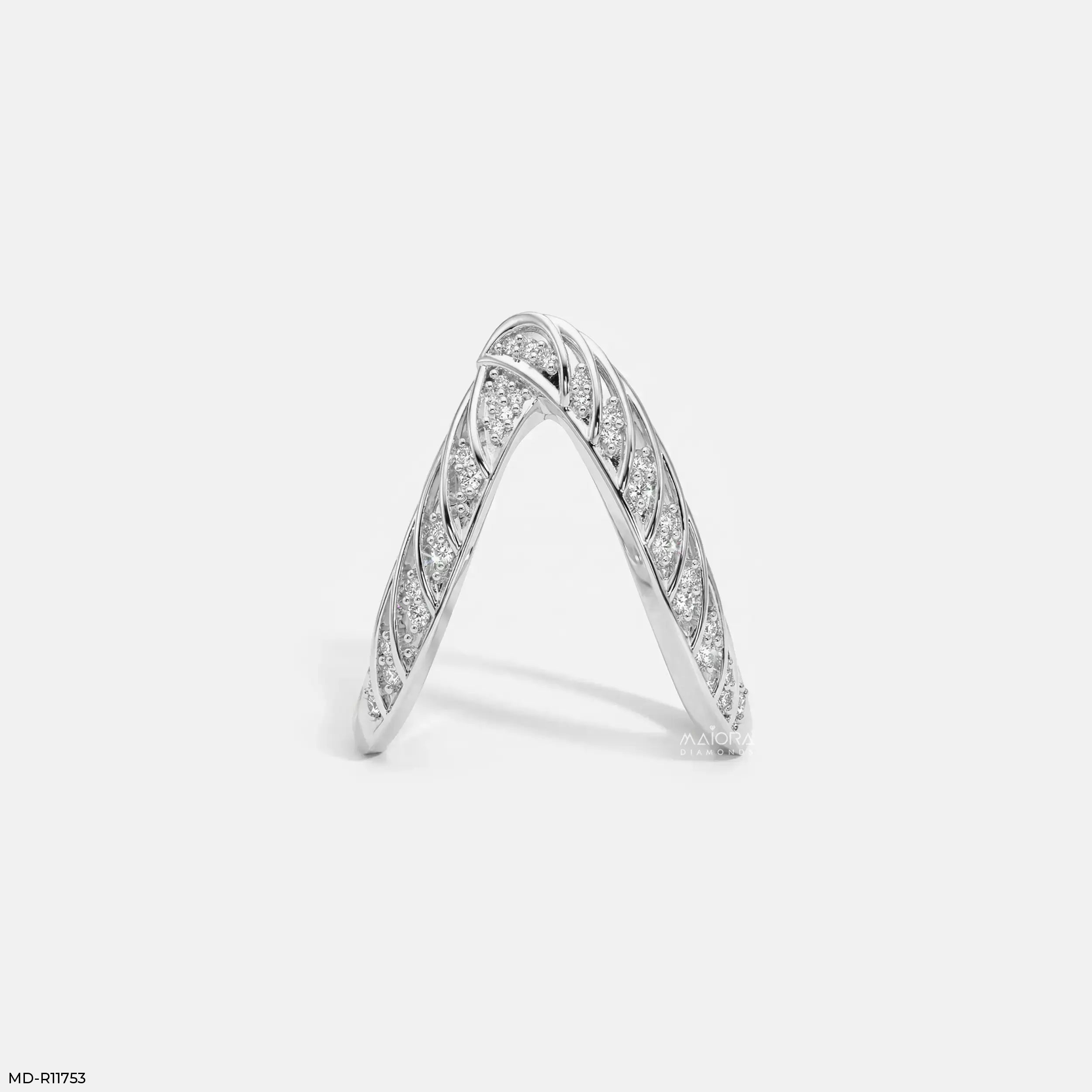 Crossover Cells Pave Vanki Diamond Ring 9K Yellow Gold
