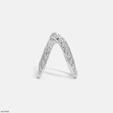 Crossover Cells Pave Diamond Ring 9K White Gold