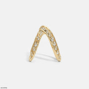 Crossover Cells Pave Vanki Diamond Ring 9K Yellow Gold