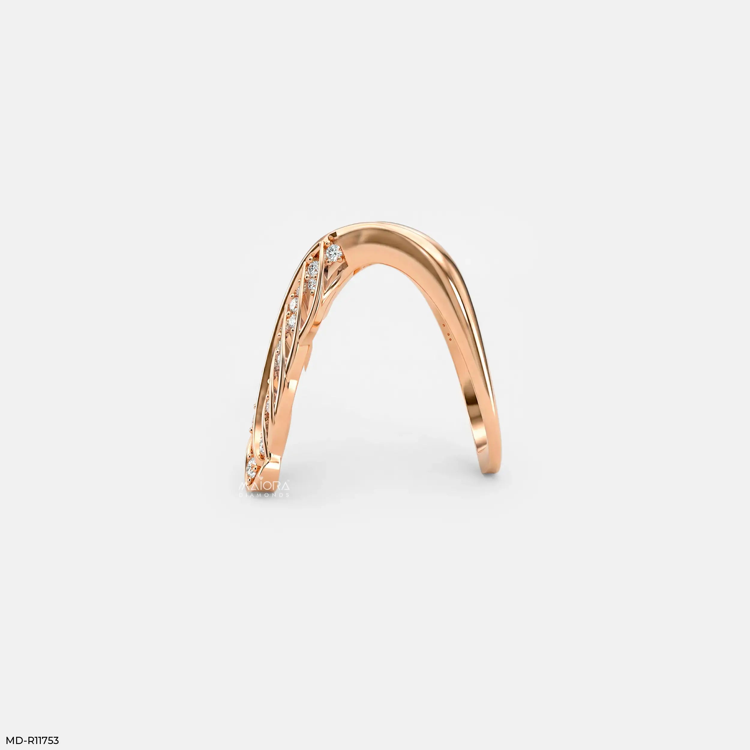 Crossover Cells Pave Vanki Diamond Ring 9K Yellow Gold