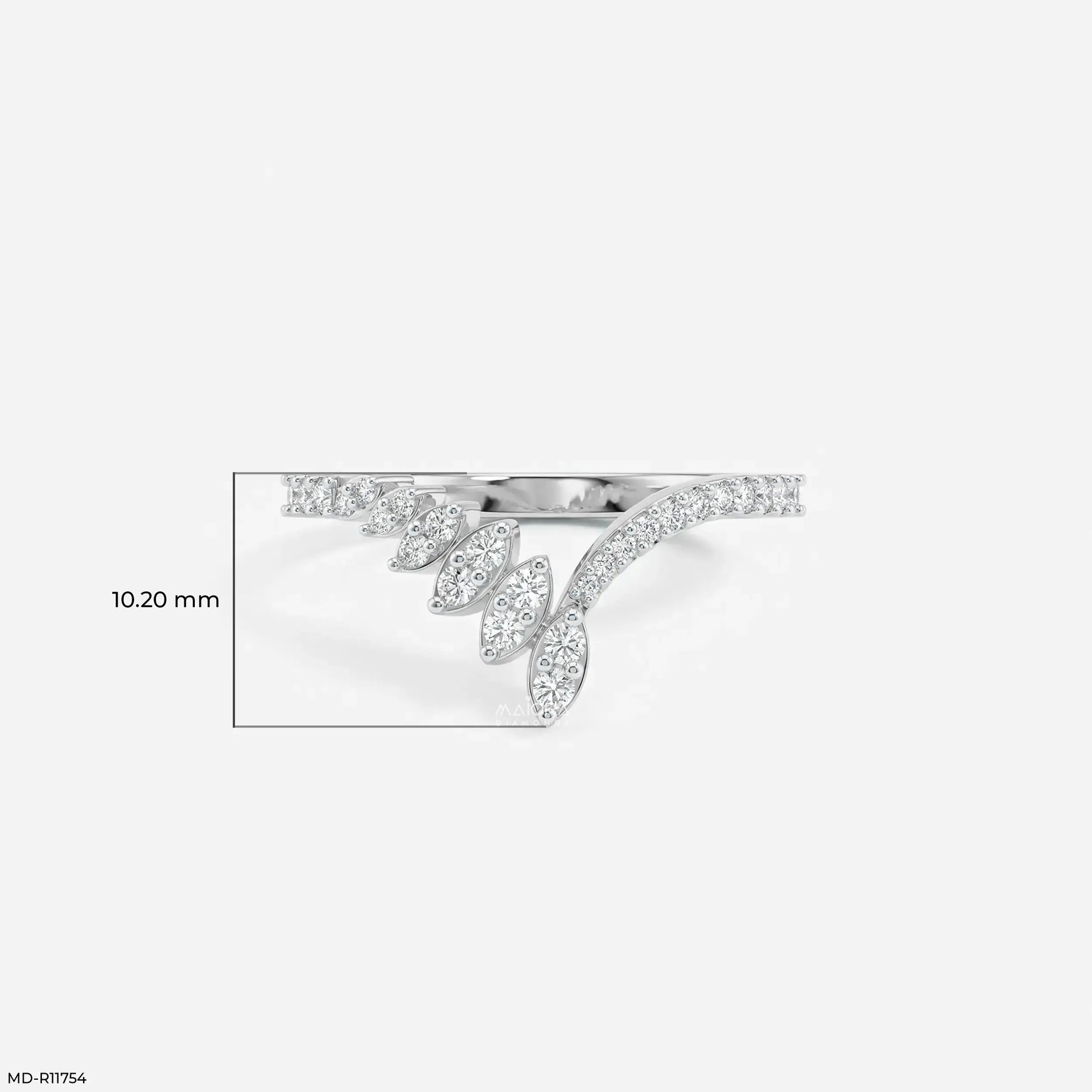 Glacier Fusion Fern Vanki Diamond Ring Platinum 950