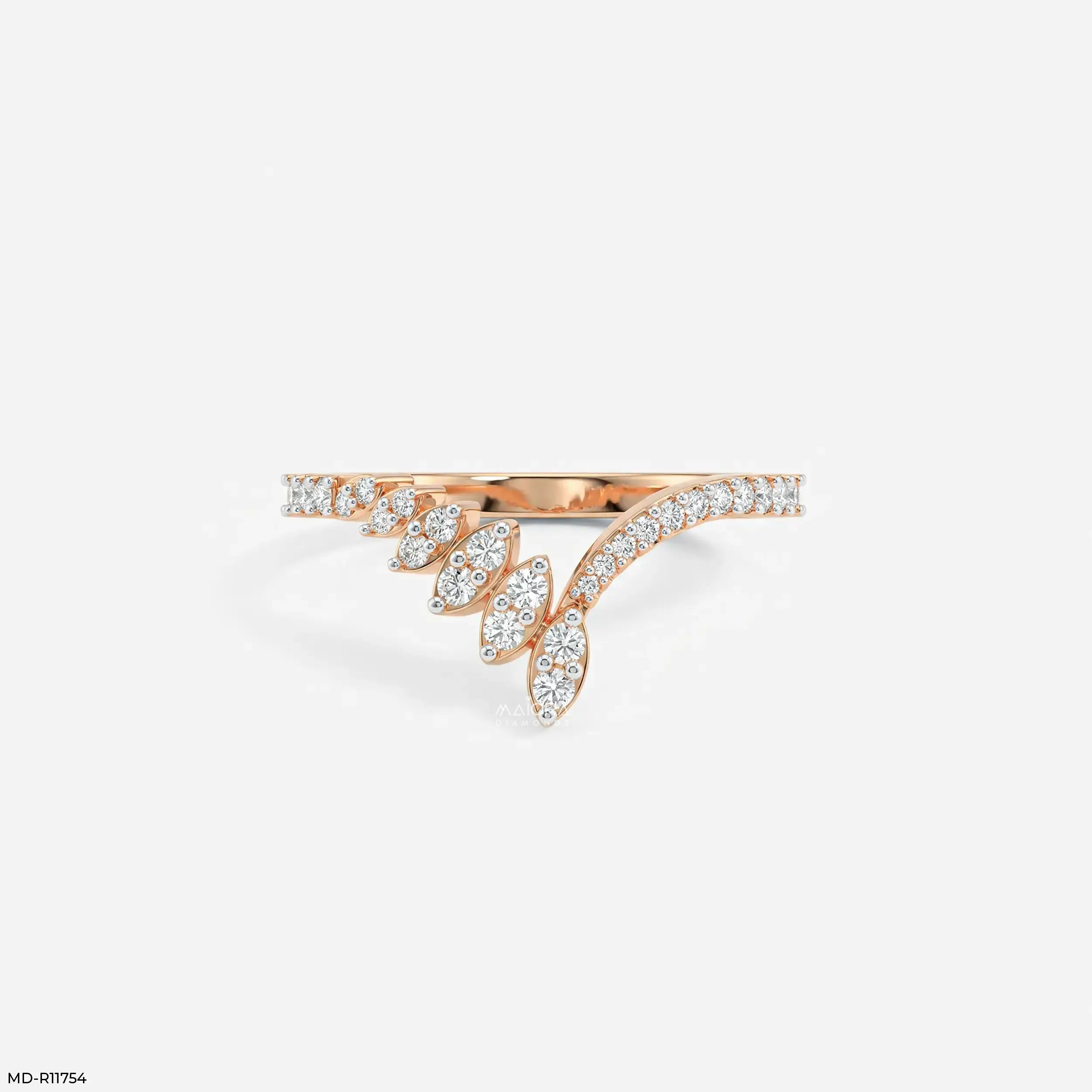 Glacier Fusion Fern Vanki Diamond Ring 9K Yellow Gold