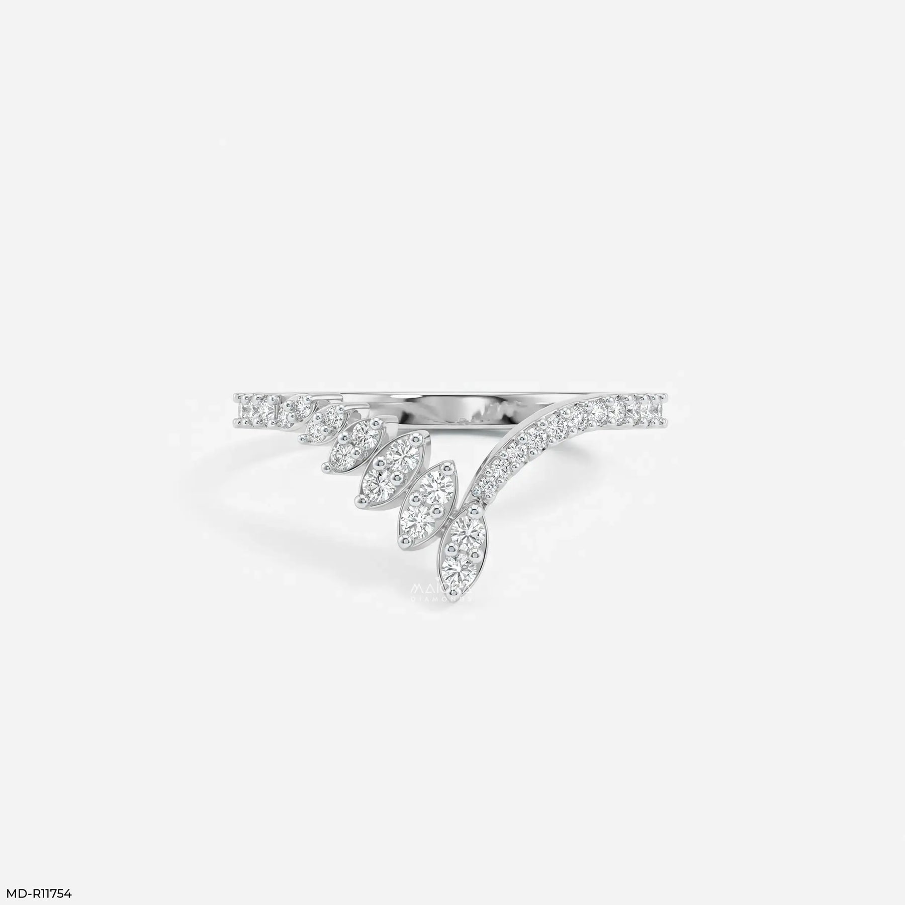 Glacier Fusion Fern Vanki Diamond Ring Platinum 950