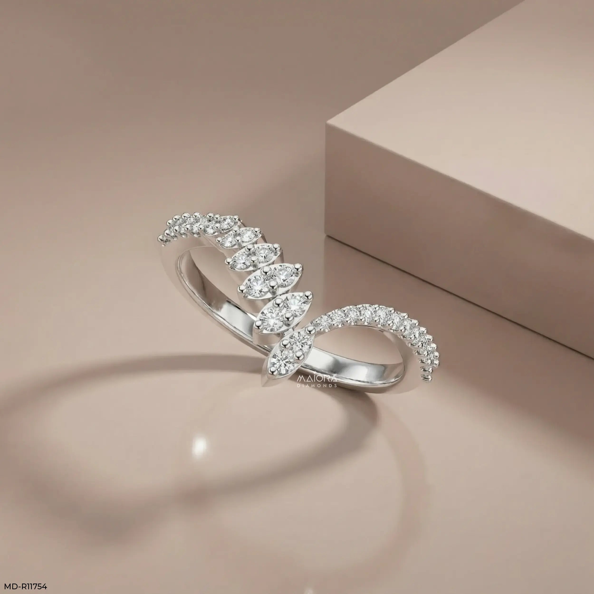 Glacier Fusion Fern Vanki Diamond Ring 9K Yellow Gold