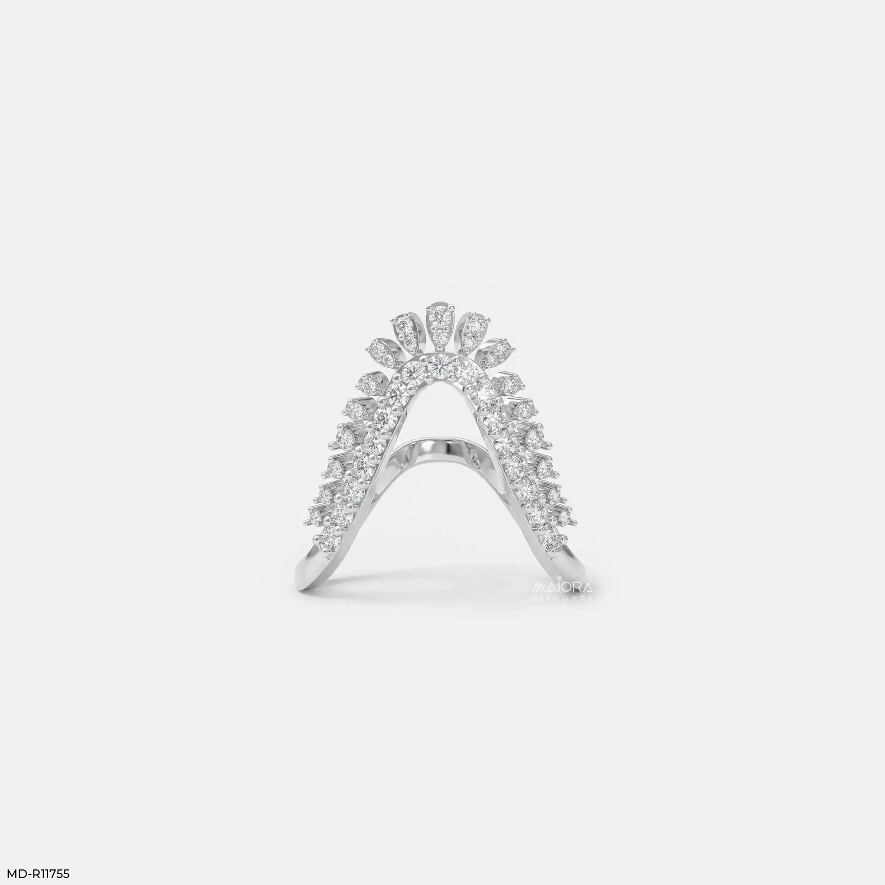 Dual Tone Phoenix Diamond Ring 9K Yellow Gold