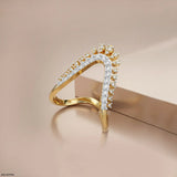 Dual Tone Phoenix Diamond Ring 9K Yellow Gold