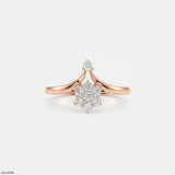 Shining V Flora Diamond Ring 9K Rose Gold