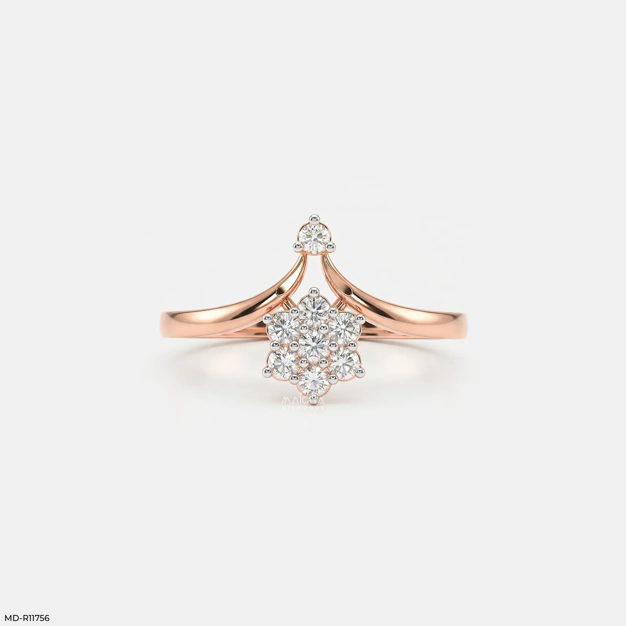 Shining V Flora Vanki Diamond Ring