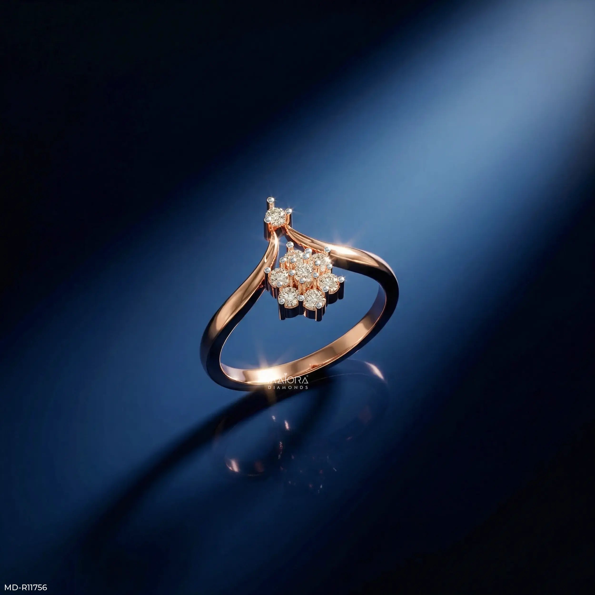 Shining V Flora Vanki Diamond Ring 9K Yellow Gold