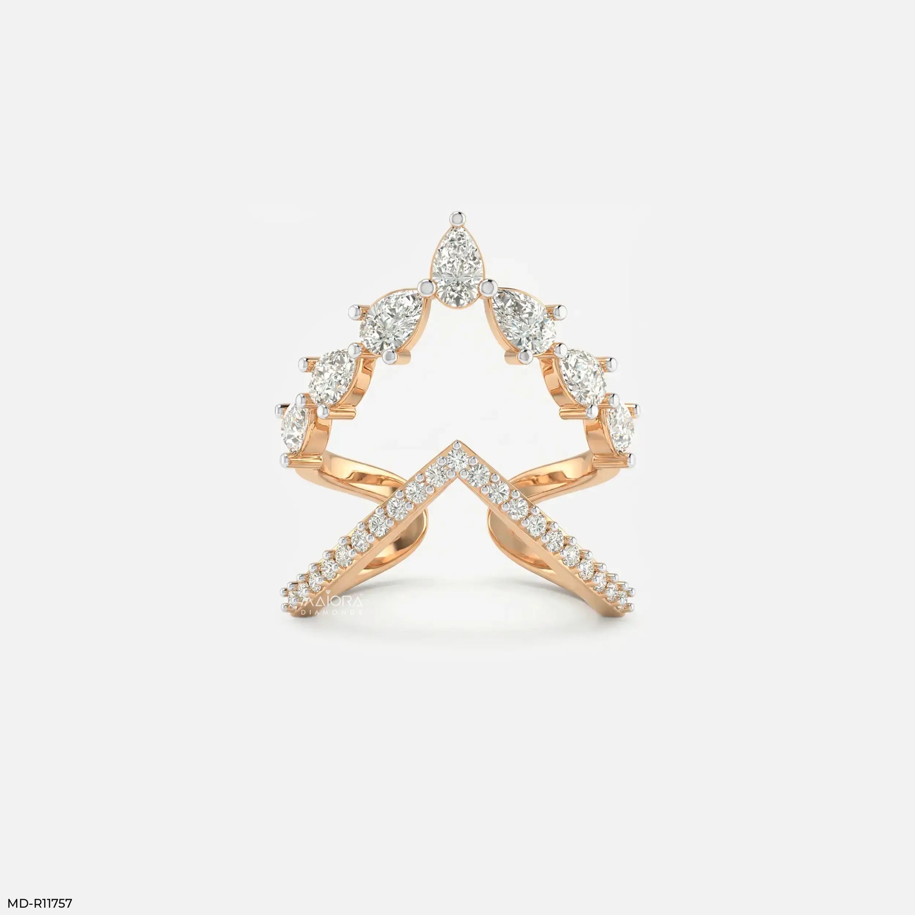 Divergent Liner Vanki Diamond Ring Platinum 950