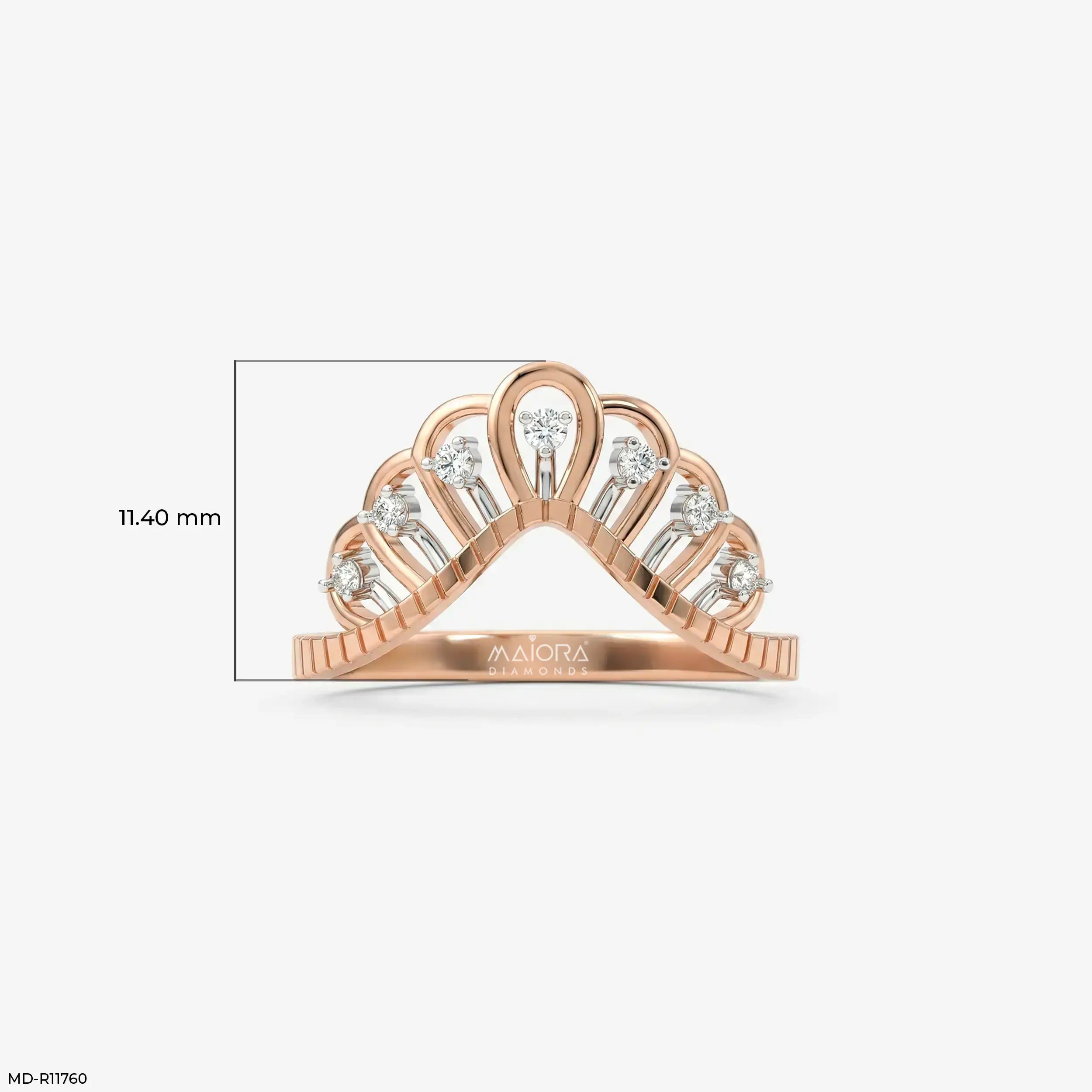 Regal Crown Vanki Diamond Ring 9K Yellow Gold