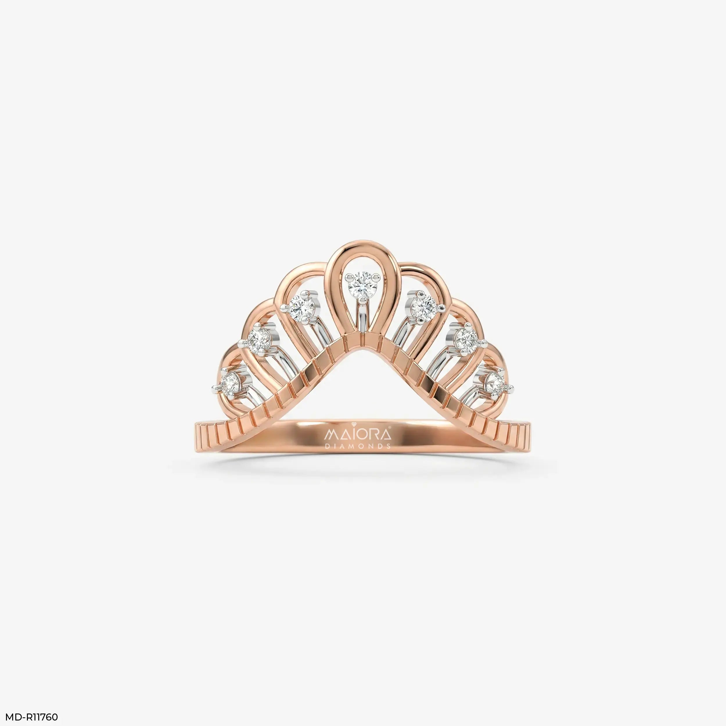 Regal Crown Vanki Diamond Ring 9K Yellow Gold