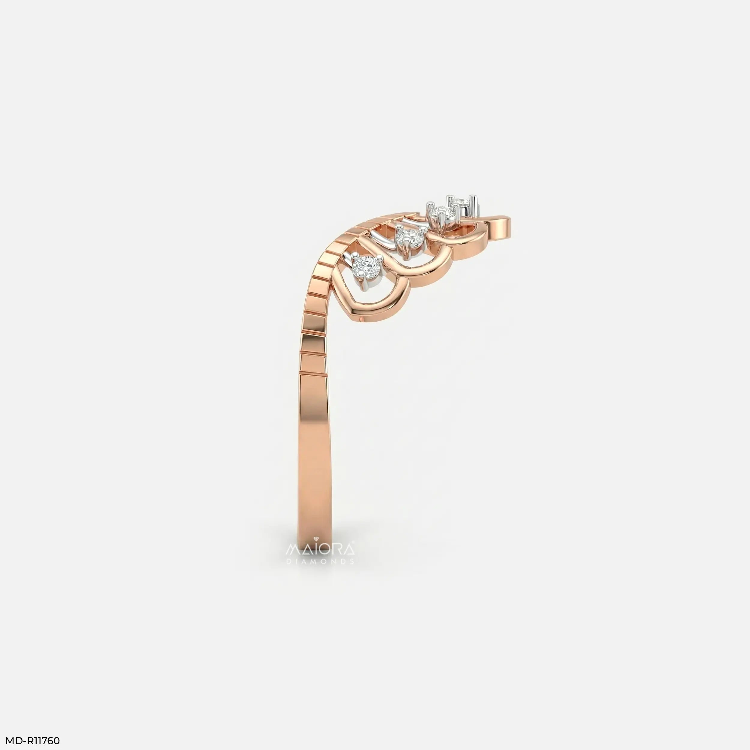 Regal Crown Vanki Diamond Ring 9K Yellow Gold