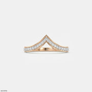 Shiney Inverted Vanki Diamond Ring 9K Rose Gold