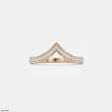 Shiney Inverted Diamond Ring  9K White Gold