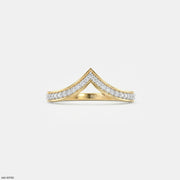 Shiney Inverted Vanki Diamond Ring 9K Yellow Gold