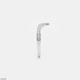 Shiney Inverted Diamond Ring  9K White Gold