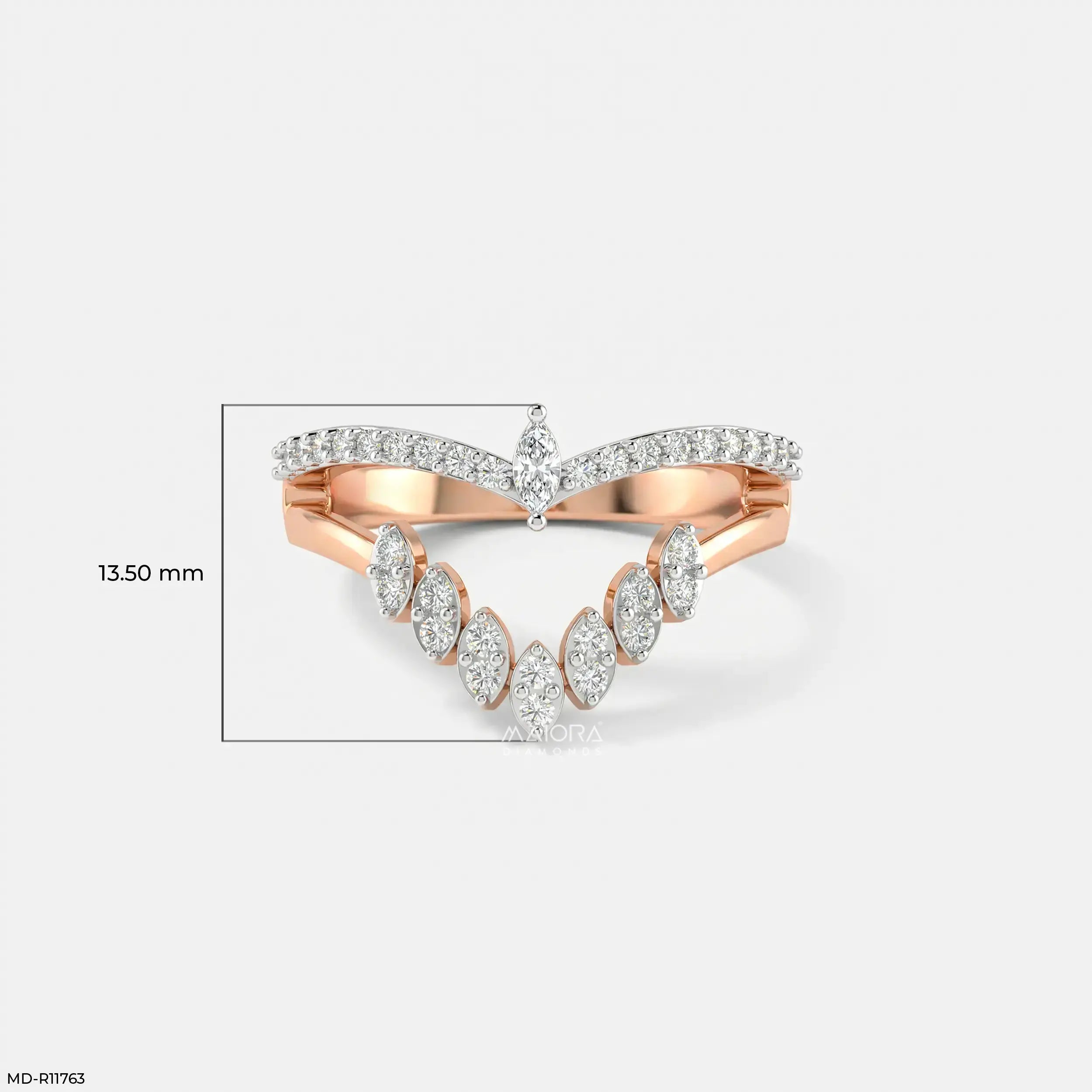Lunar Modular Arc Vanki Diamond Ring 9K Yellow Gold