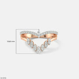 Lunar Modular Arc Vanki Diamond Ring 9K Rose Gold
