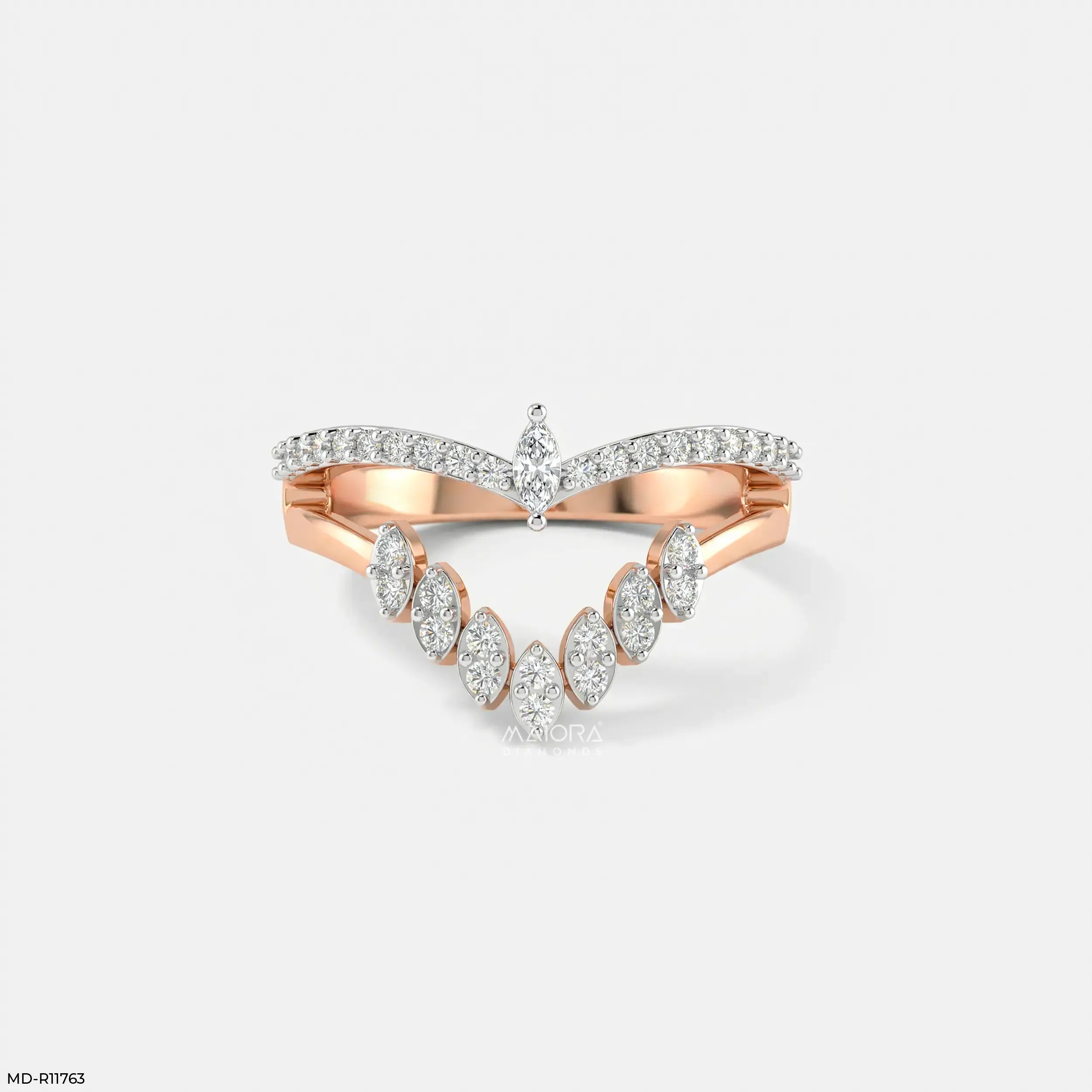 Lunar Modular Arc Vanki Diamond Ring 9K Yellow Gold