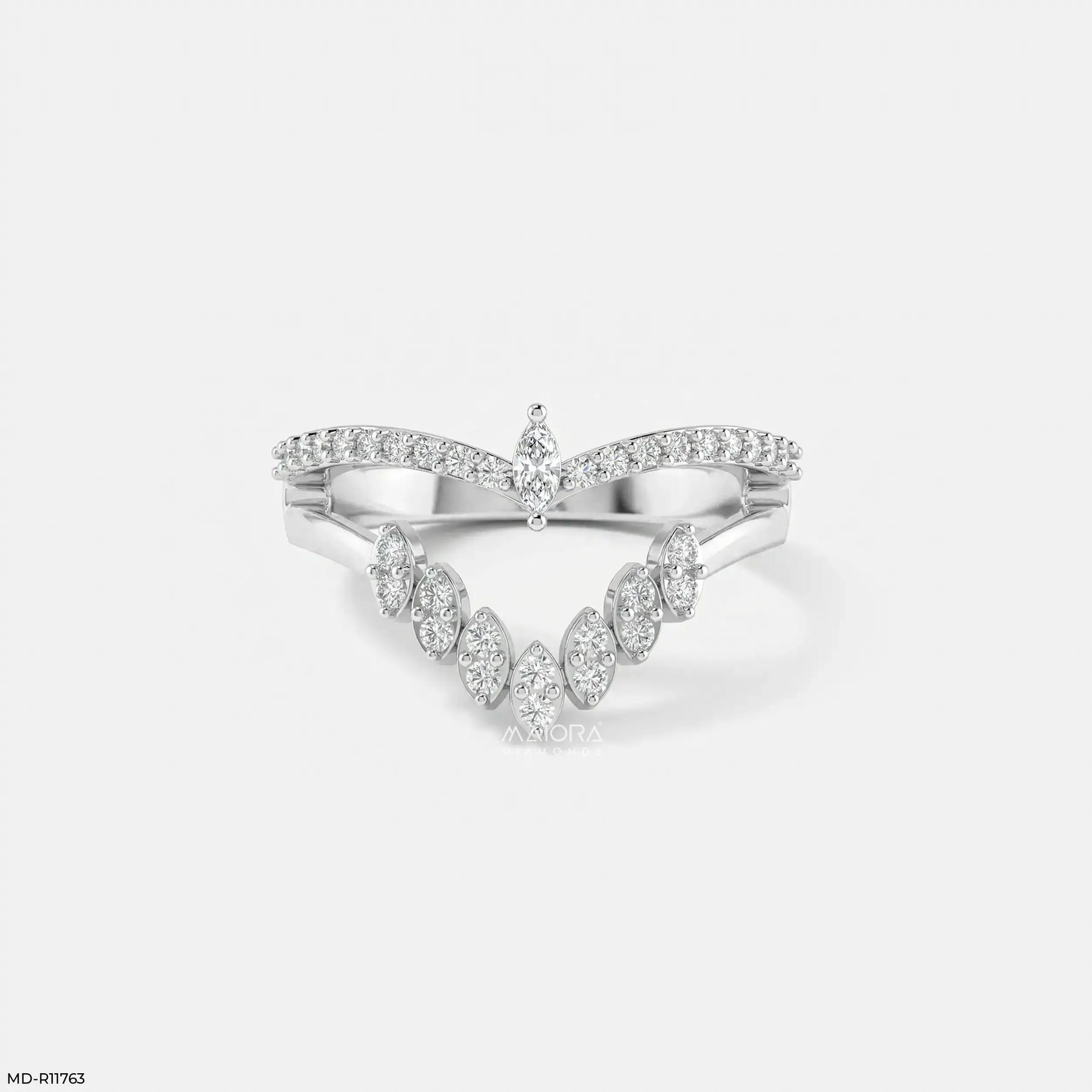 Lunar Modular Arc Vanki Diamond Ring 9K Rose Gold