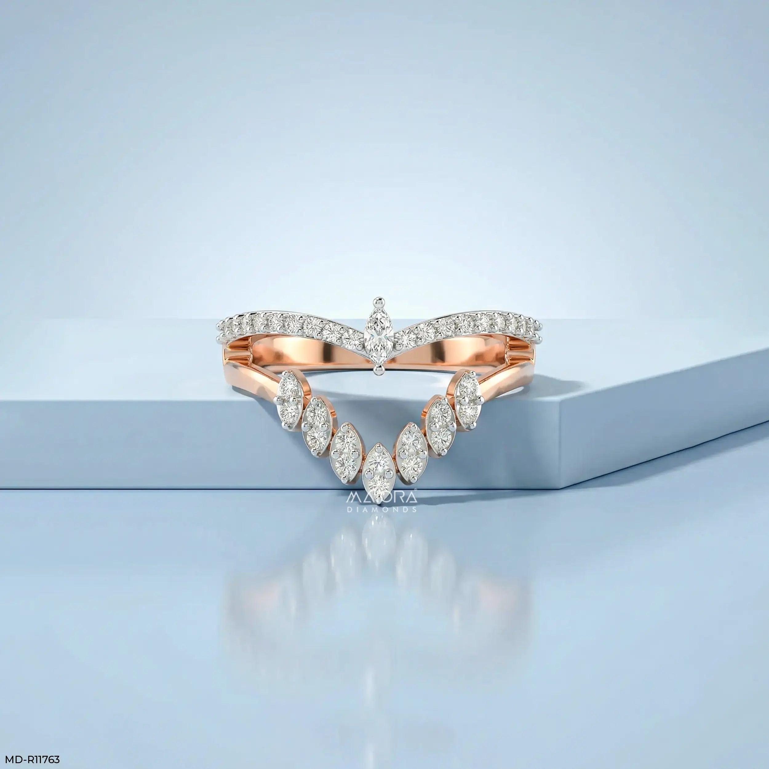 Lunar Modular Arc Vanki Diamond Ring 9K Yellow Gold