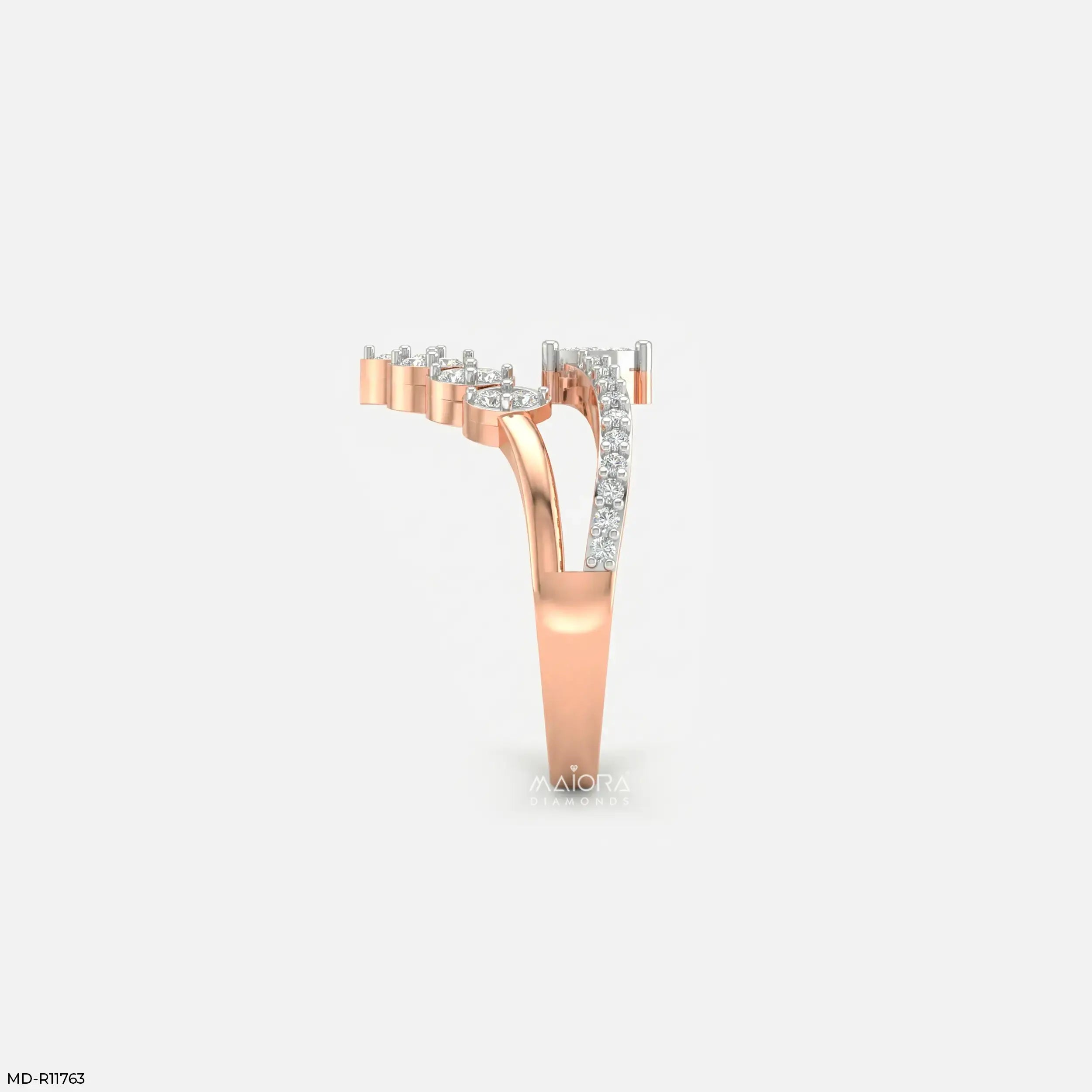 Lunar Modular Arc Vanki Diamond Ring 9K Yellow Gold