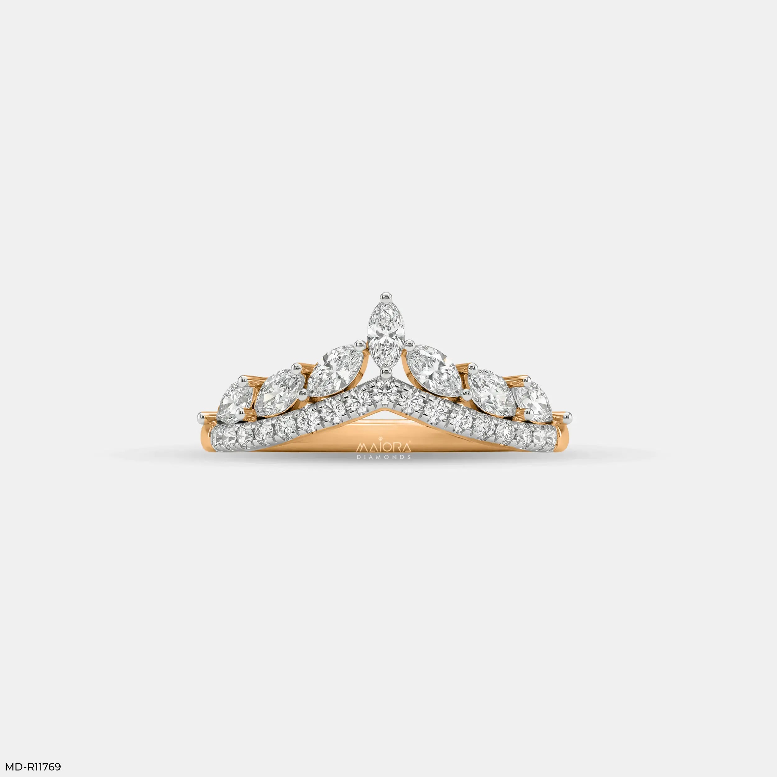 Grace Tiara Vanki Diamond Ring 9K Yellow Gold