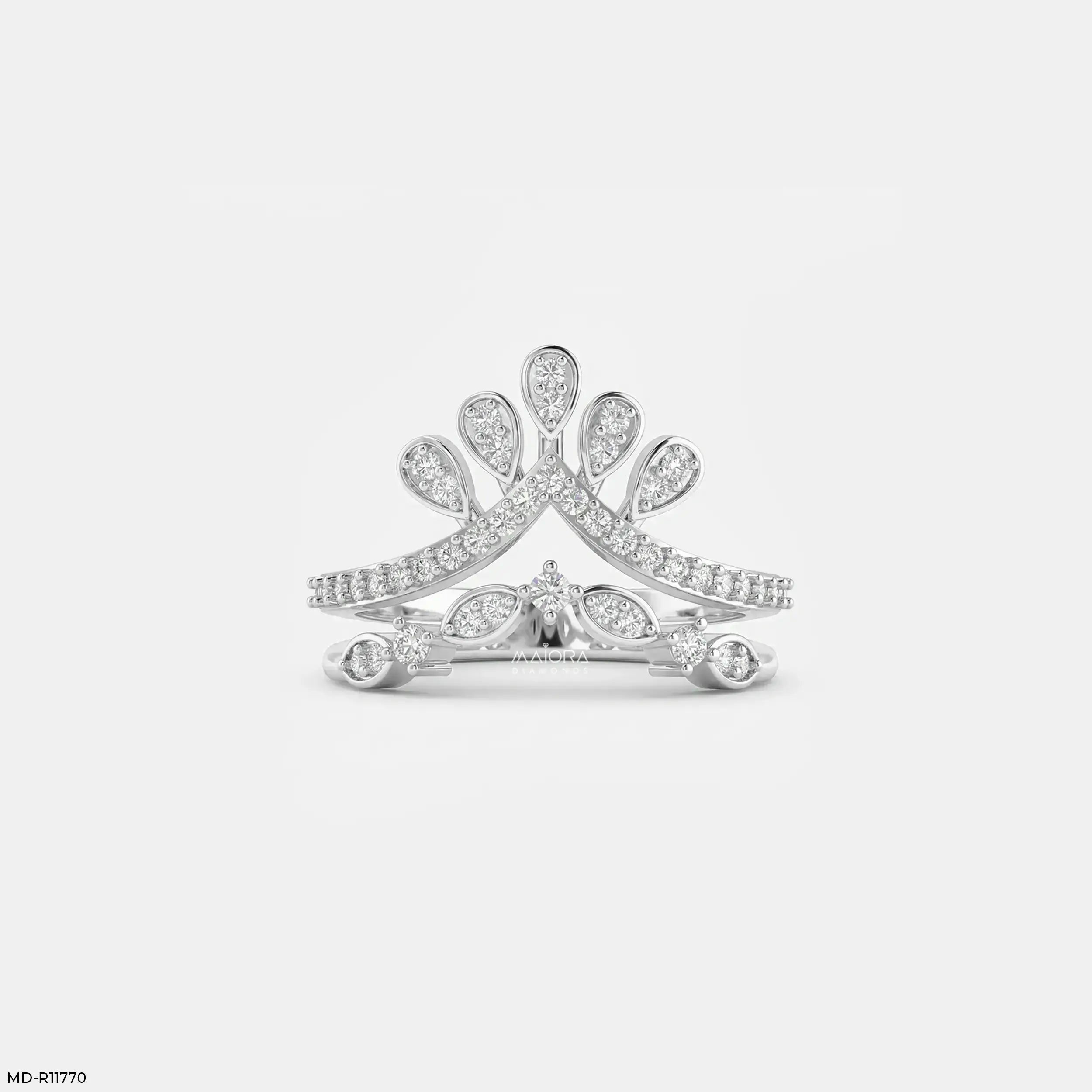 Velora Shine Curve Vanki Diamond Ring 9K Yellow Gold