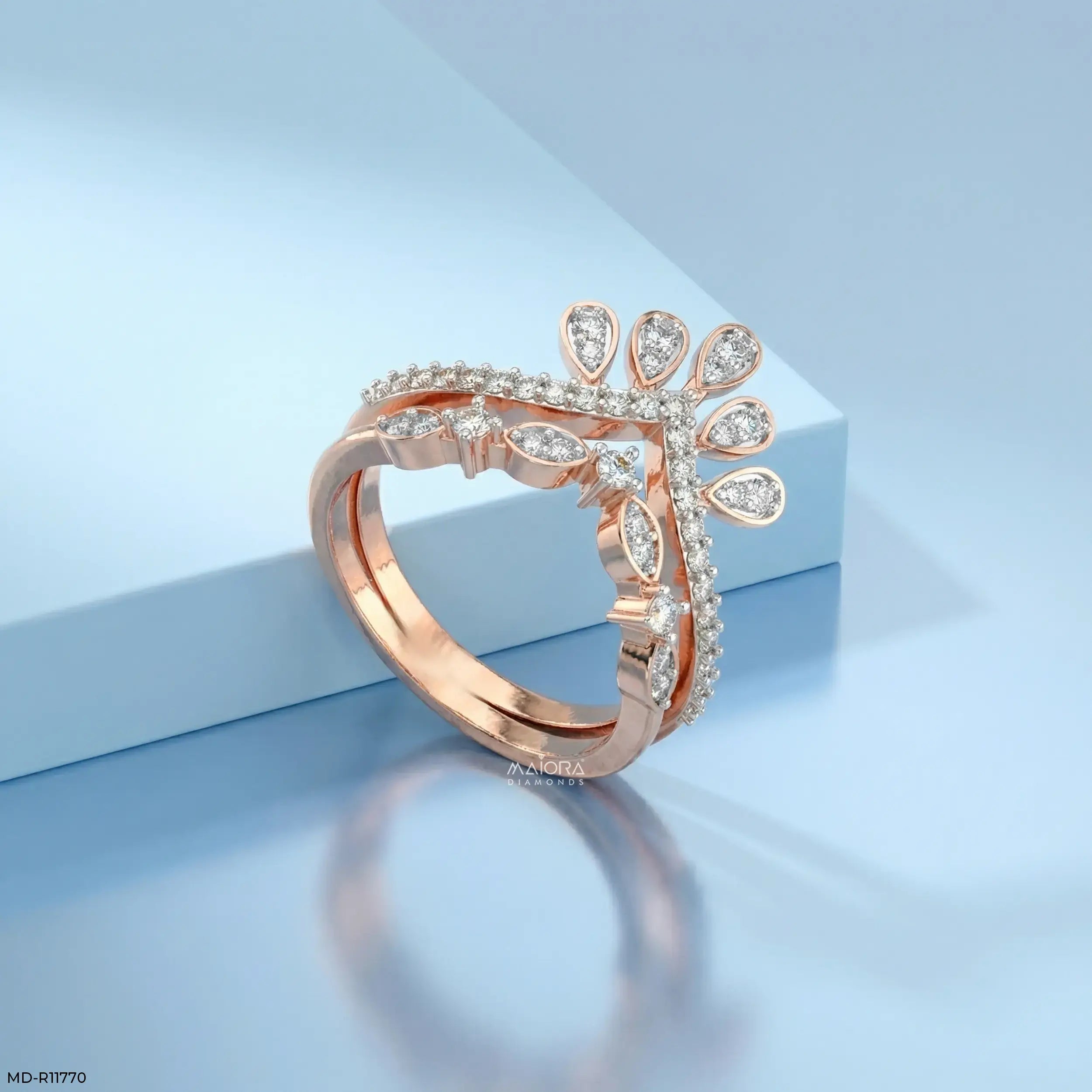 Velora Shine Curve Vanki Diamond Ring 9K Yellow Gold