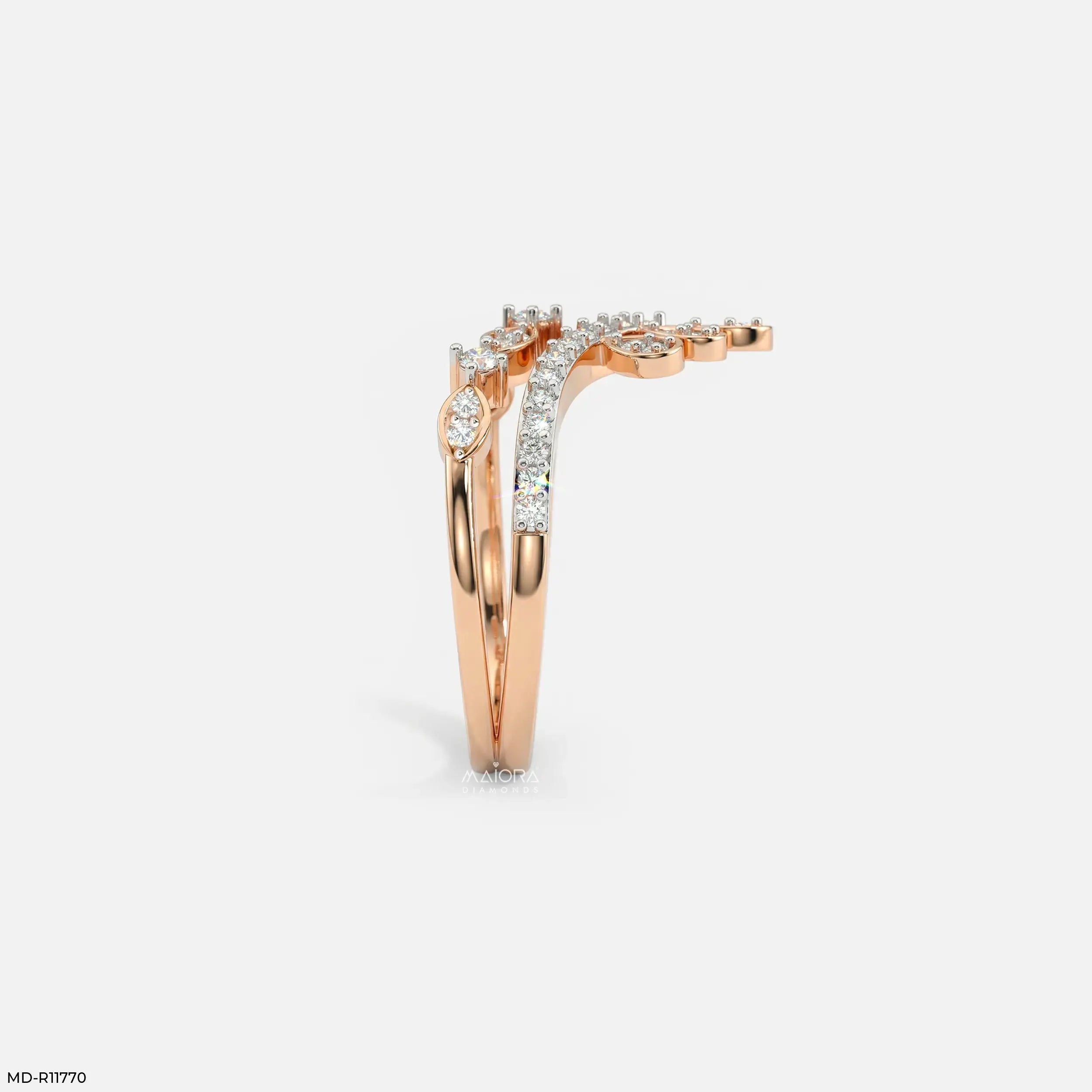 Velora Shine Curve Vanki Diamond Ring 9K Yellow Gold