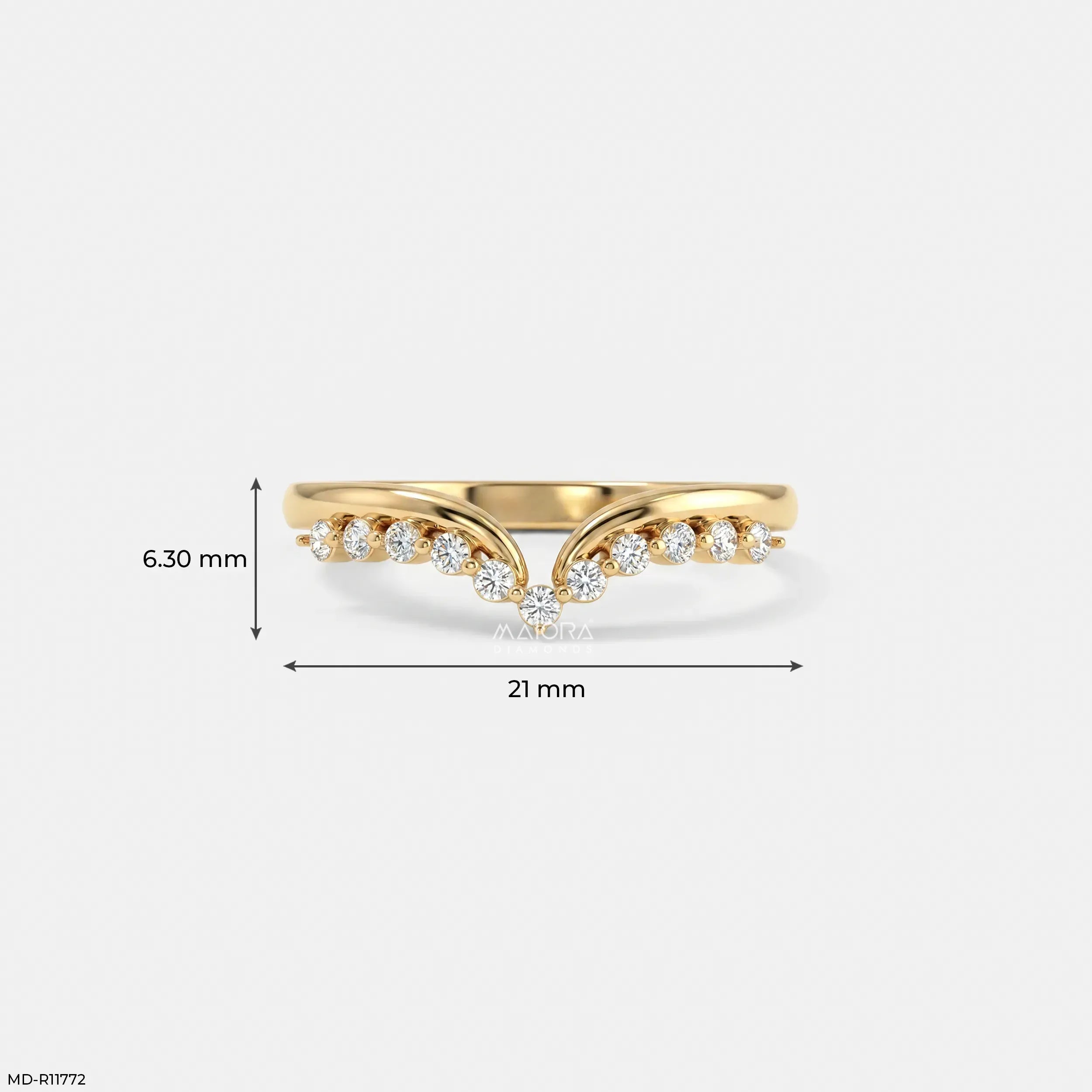 Sweep Bridge Vanki Diamond Ring 9K Yellow Gold