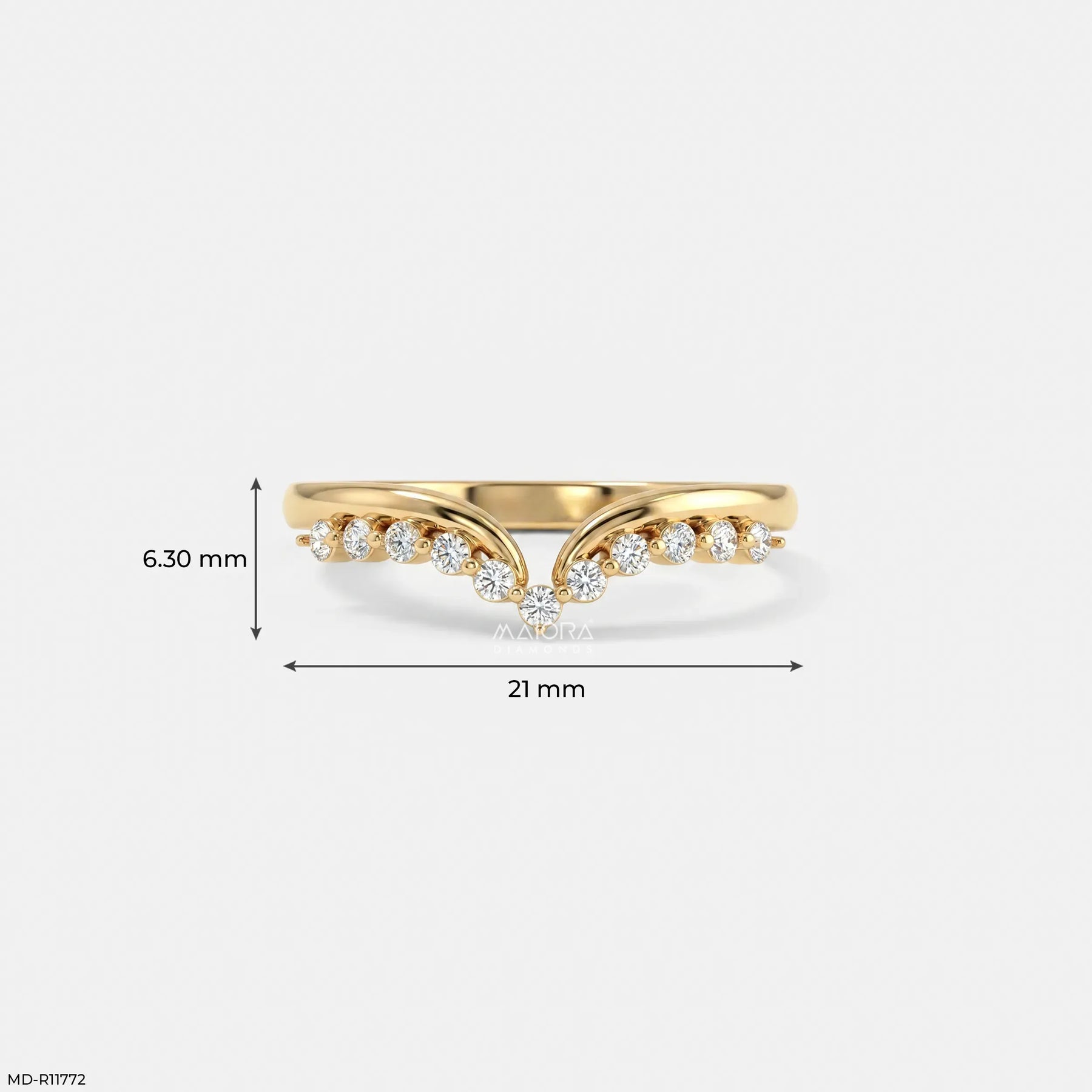 Sweep Bridge Vanki Diamond Ring 9K White Gold