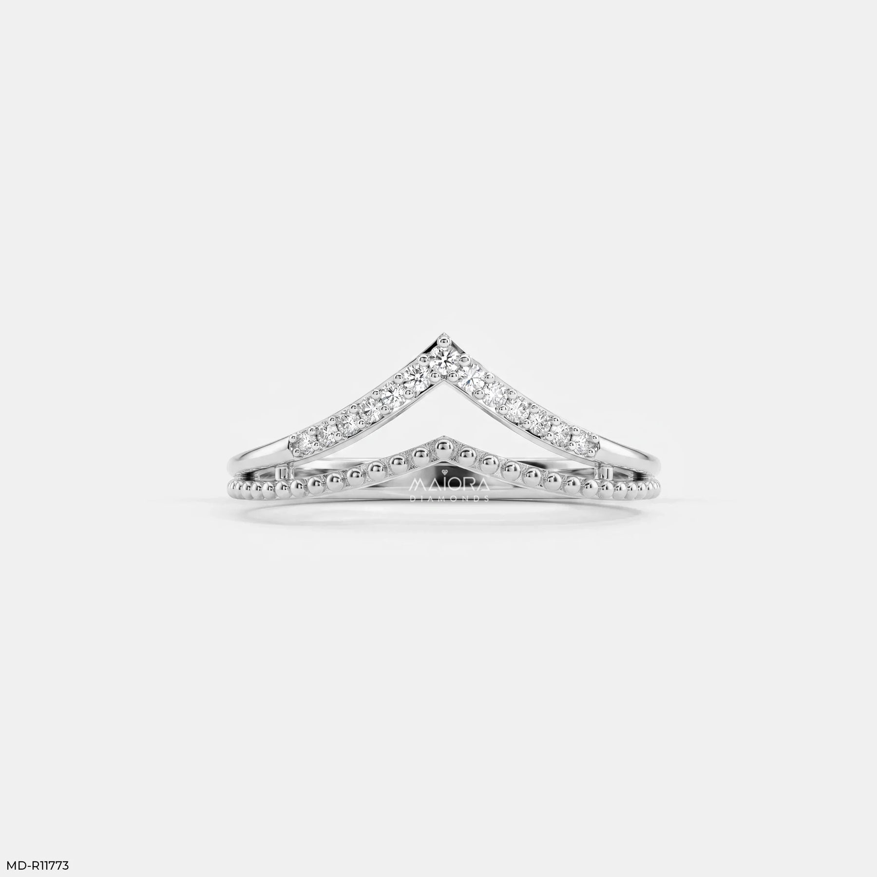 Doublet Aero Arc Diamond Ring 9K White Gold