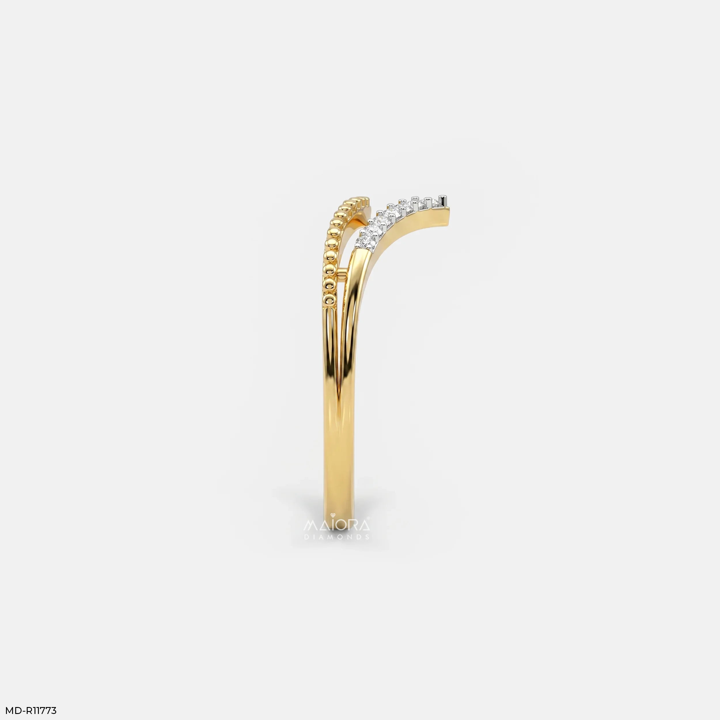 Doublet Aero Arc Vanki Diamond Ring 9K Yellow Gold