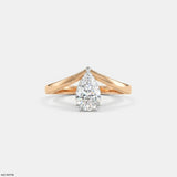 Simply Solitaire Pear Vanki Diamond Ring  Platinum 950