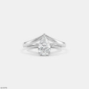 Simply Solitaire Pear Vanki Diamond Ring  Platinum 950