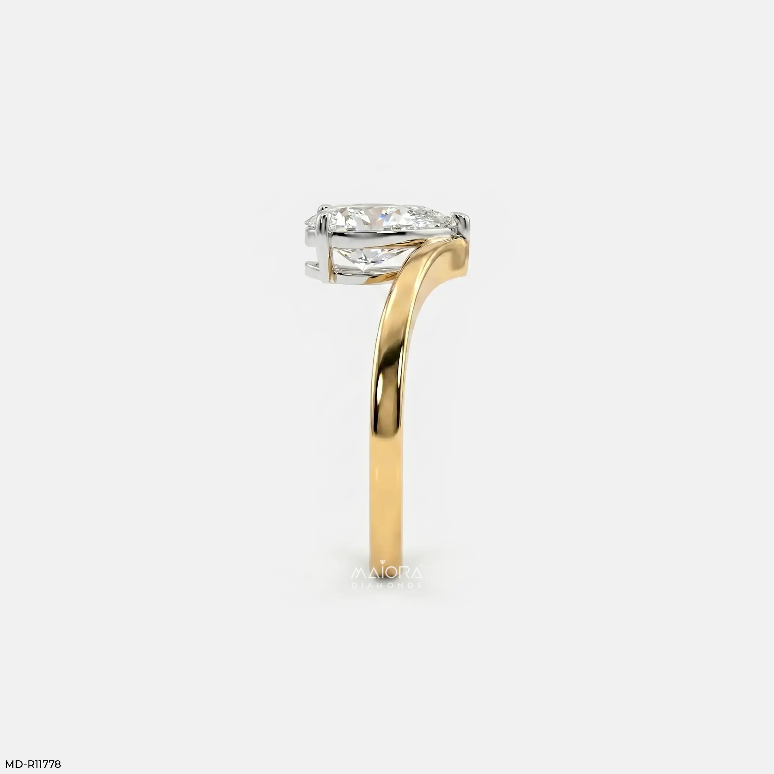 Simply Solitaire Pear Vanki Diamond Ring  9K Yellow Gold