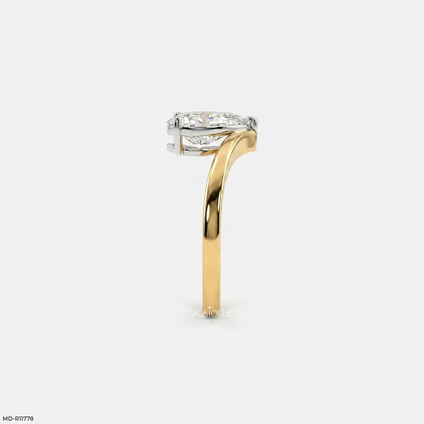 Simply Solitaire Pear Vanki Diamond Ring  Platinum 950
