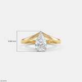 Simply Solitaire Pear Vanki Diamond Ring  Platinum 950