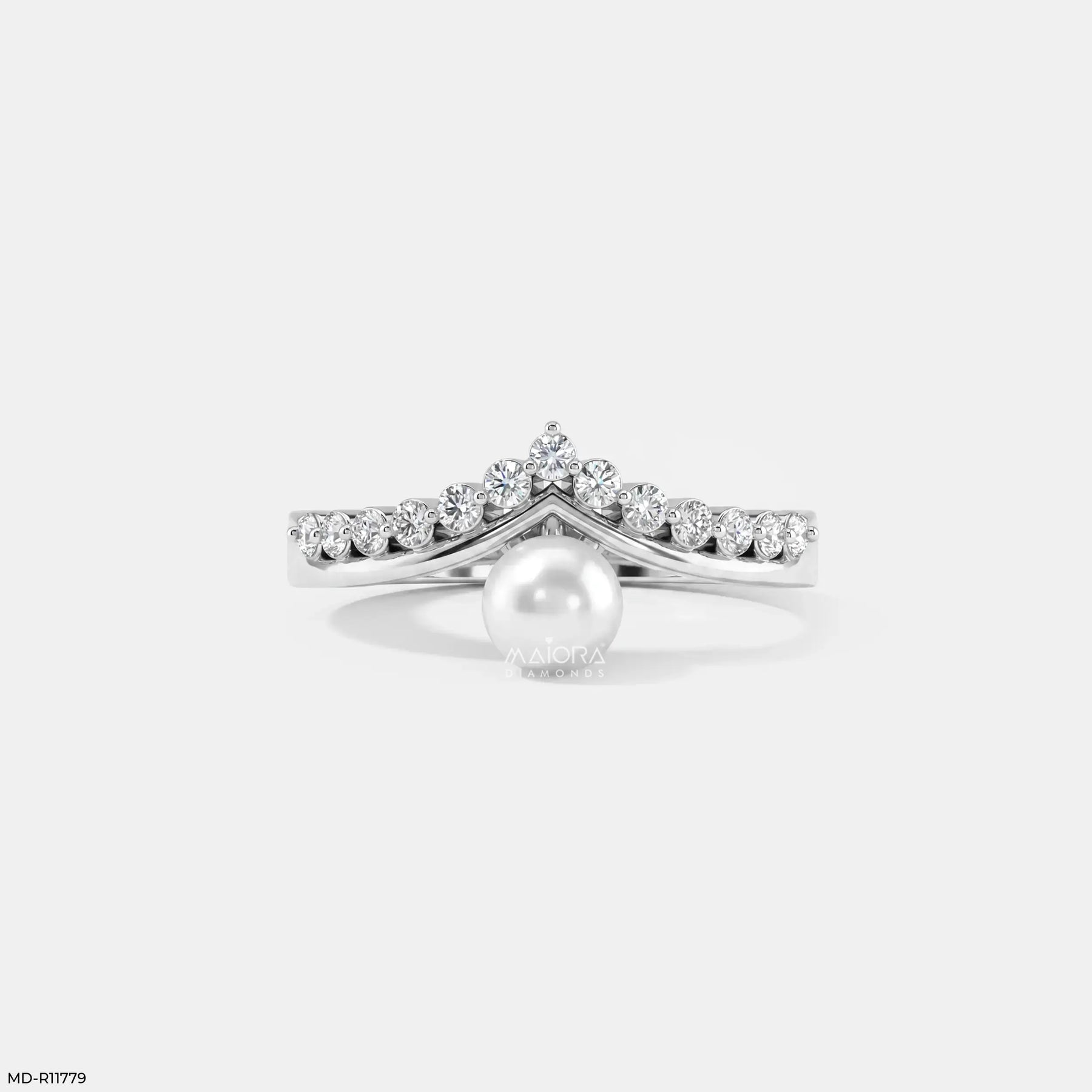 Moonlit Pearl Vanki Diamond Ring  Platinum 950