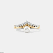 Moonlit Pearl Vanki Diamond Ring  9K Yellow Gold