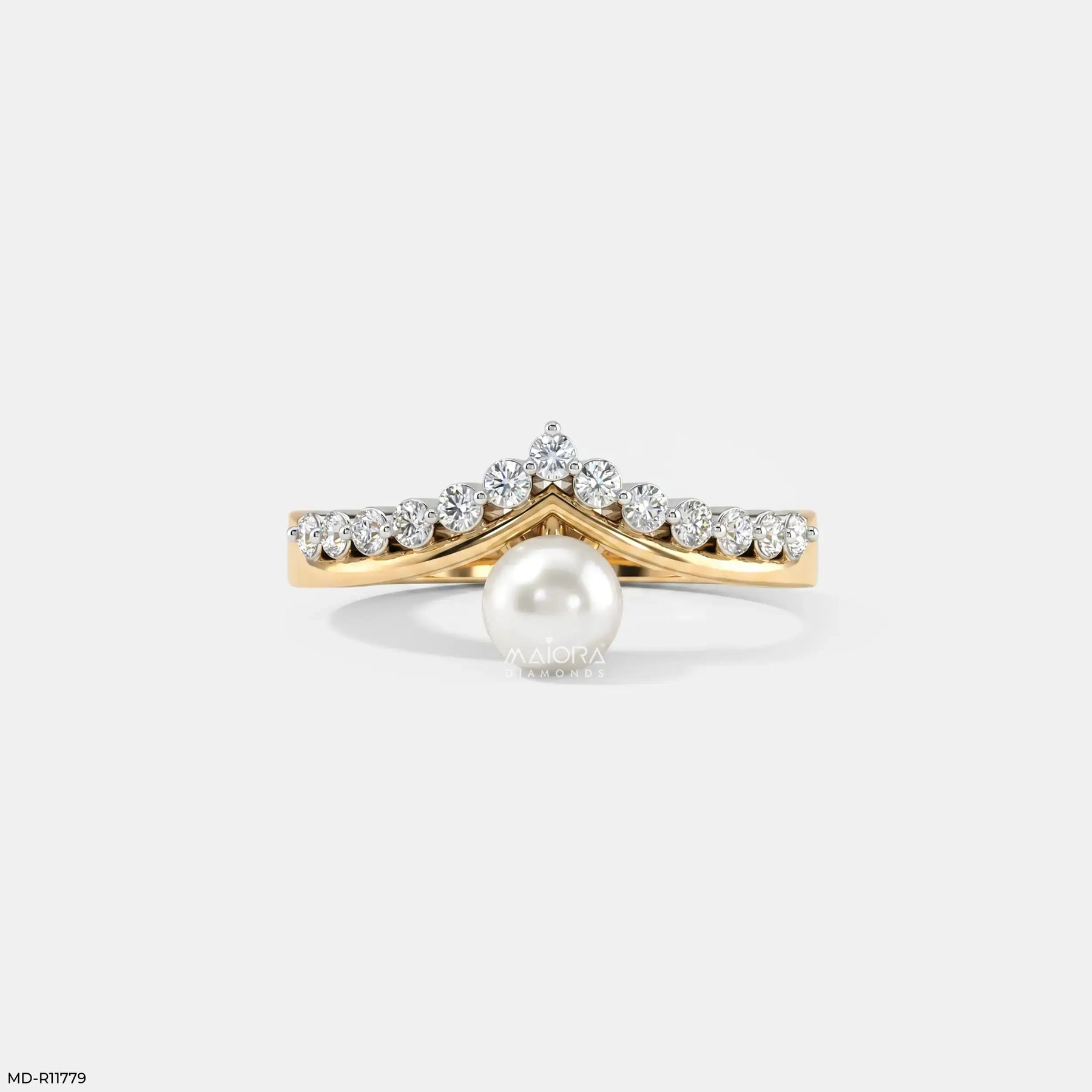 Moonlit Pearl Vanki Diamond Ring  Platinum 950
