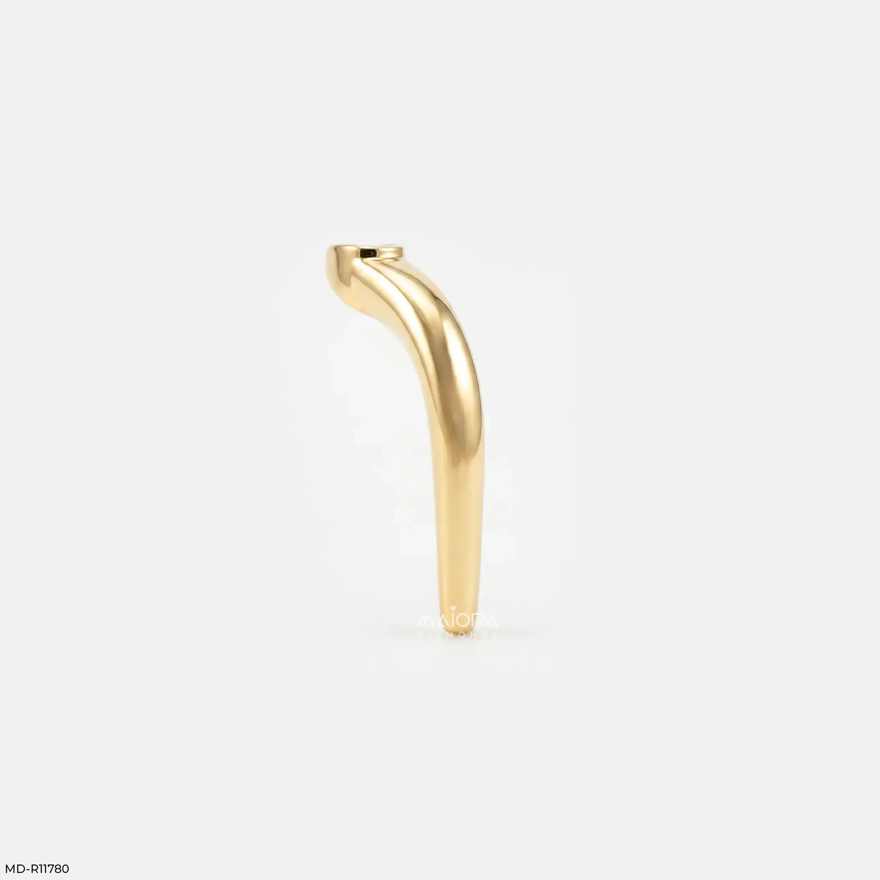 Open Cuff Flame Vanki Diamond Ring 9K Yellow Gold