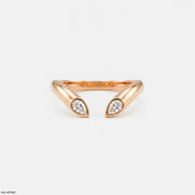Open Cuff Flame Vanki Diamond Ring 14K Rose Gold