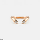 Open Cuff Flame Vanki Diamond Ring 9K Yellow Gold