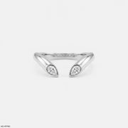 Open Cuff Flame Vanki Diamond Ring 14K White Gold