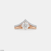 Modern Duo Solitaire Round Vanki Diamond Ring 18K White Gold