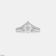 Modern Duo Solitaire Round Vanki Diamond Ring 14K White Gold