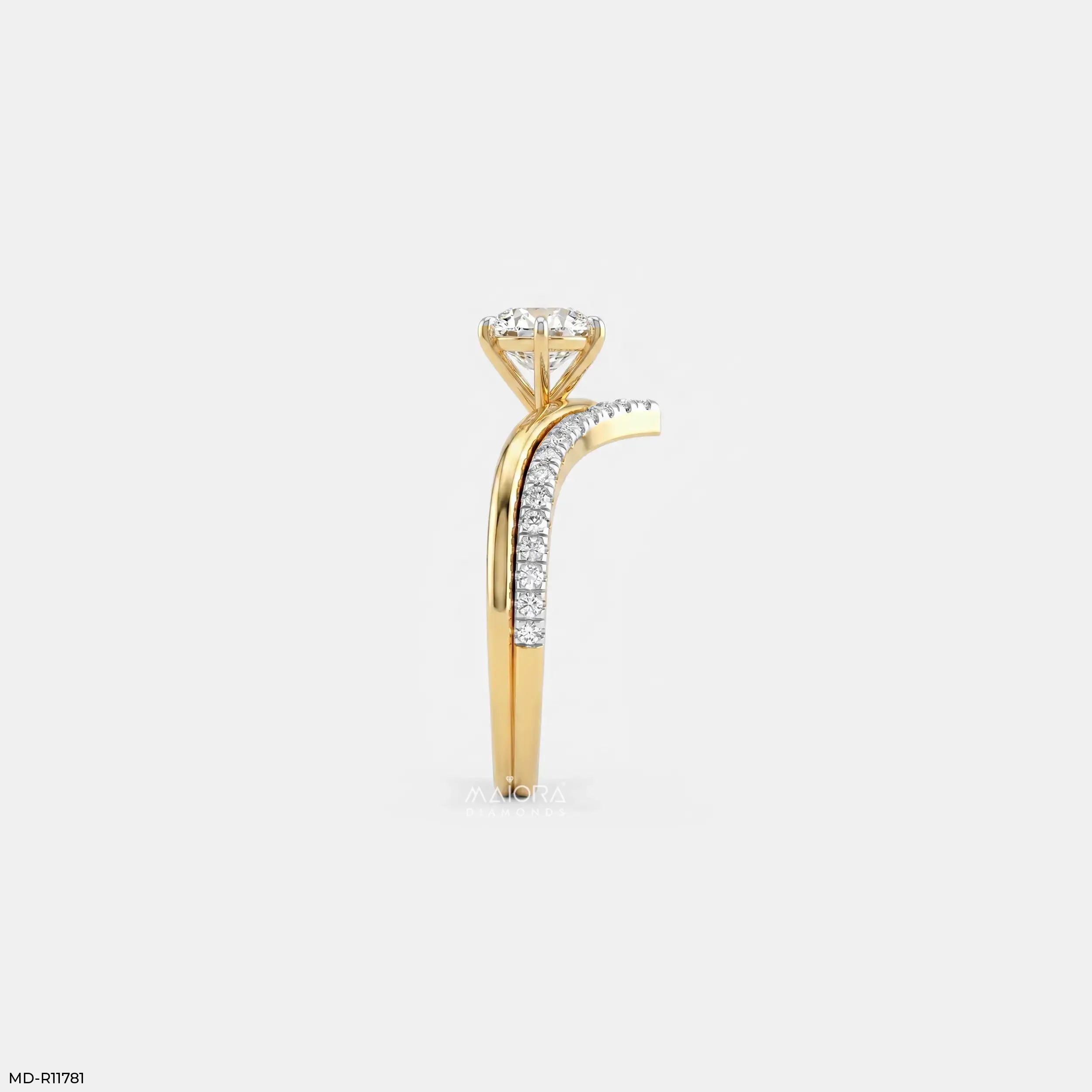 Modern Duo Solitaire Round Vanki Diamond Ring